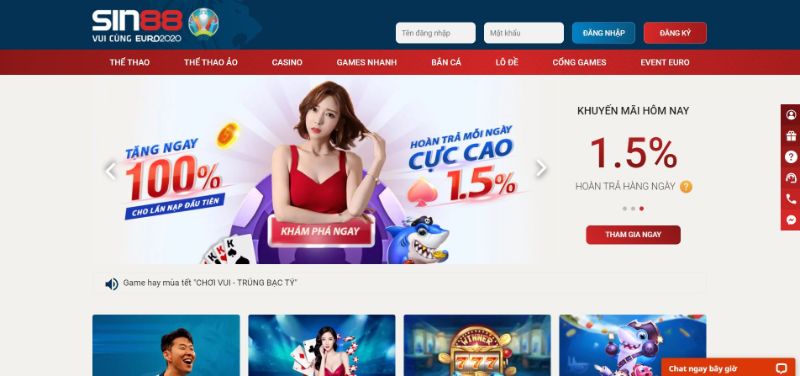 Hướng Dẫn Đăng Ký & Đăng Nhập Tài Khoản Nhà Cái Sin88 Truy cập website nhà cái trên trình duyệt