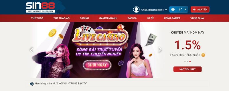Quay số Sin88 - Thiên đường quay số quy tụ cao thủ tính số Đăng nhập và chọn Game nhanh trên thanh công cụ các trò chơi