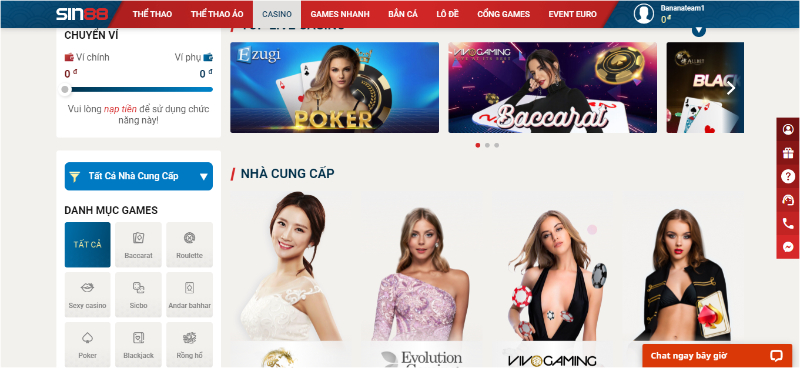 Live Casino - Sòng bài trực tuyến đỉnh cao chỉ có tại Sin88 Live Casino Sin88 - Thiên đường bài bạc đẳng cấp của các tay chơi đỉnh cao