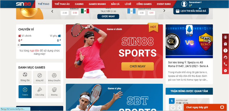 Tennis - Làng quần vợt đỉnh cao quy tụ trong Sin88 Hàng ngàn trận đấu cùng kèo cực thơm chờ đón người chơi Sin88