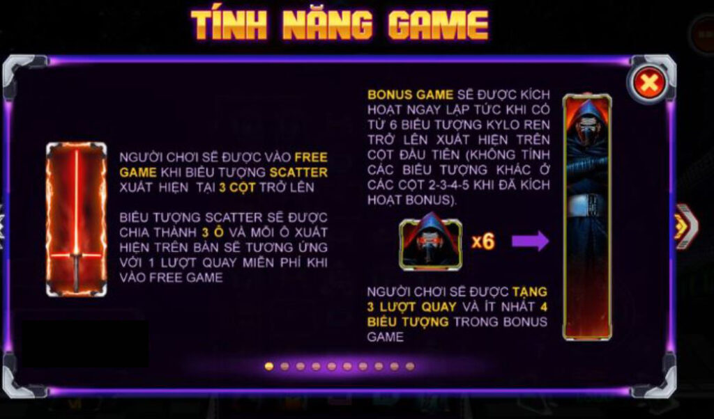 Nổ hũ Thần lực Bóng tối - tính năng